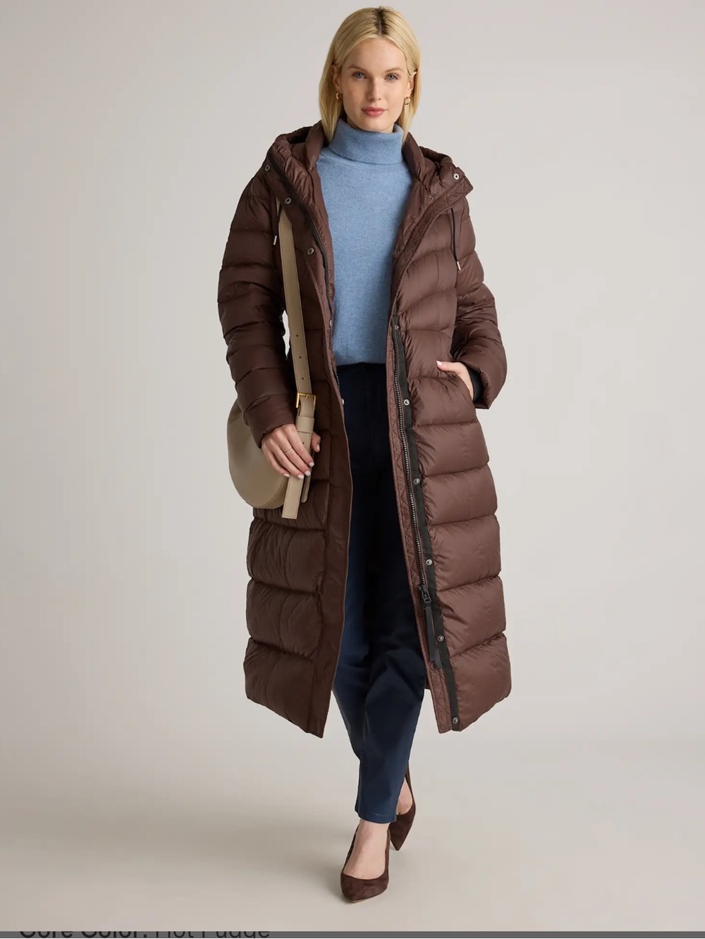 Quince Responsible Down Belted Puffer Maxi Coat size large